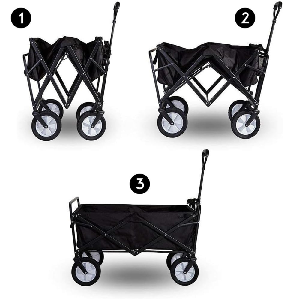 Alivio Black Heavy Duty Foldable Wagon Cart Trolley Image 4
