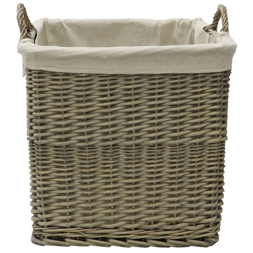 JVL Willow Antique Wash Log Basket with Liner Image 3