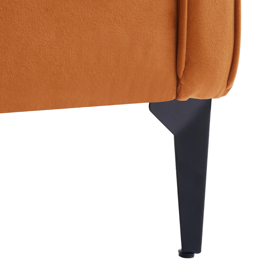 Living and Home Orange Linen Sofa Chair Image 3