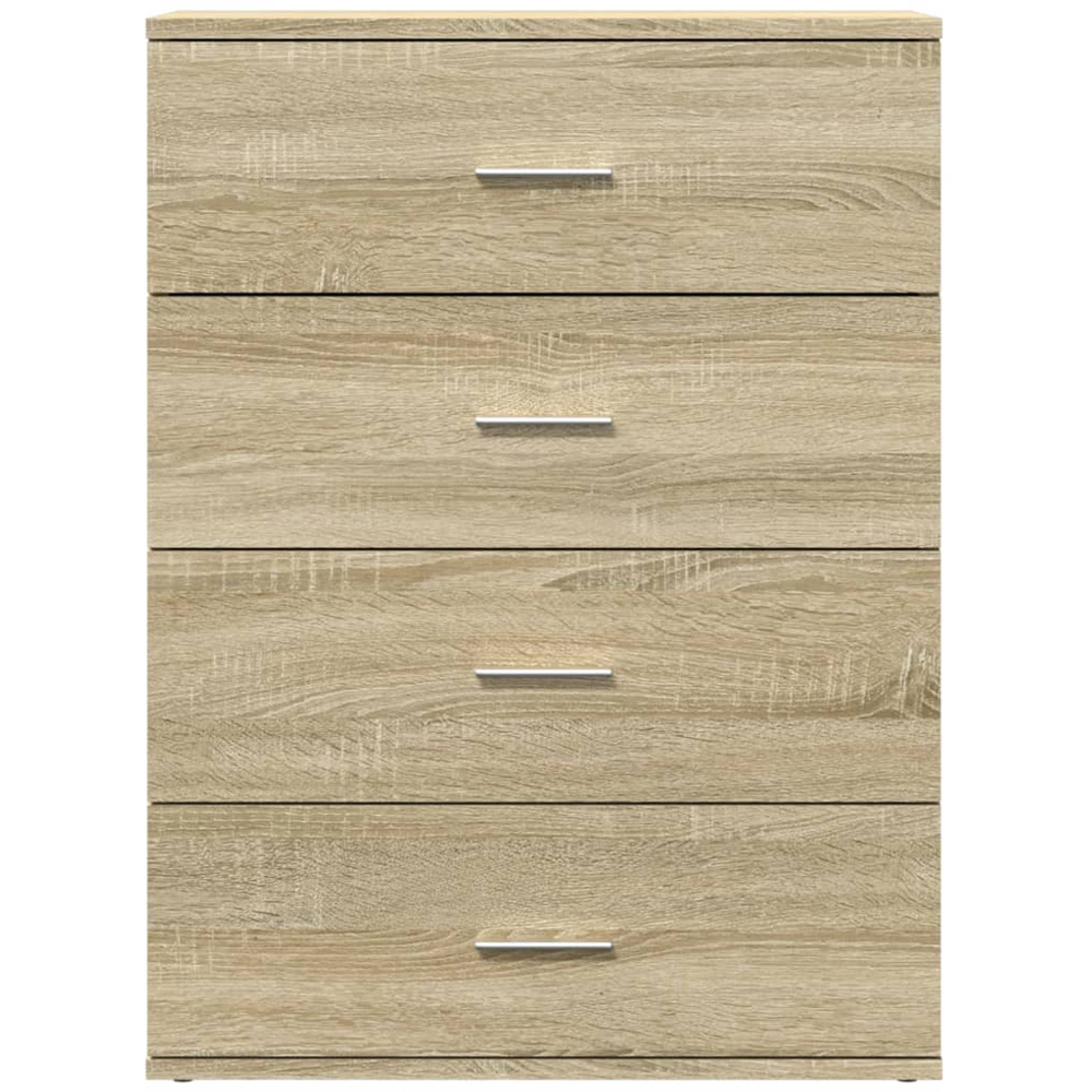 vidaXL 4 Drawer Sonoma Oak Sideboard Set of 2 Image 5