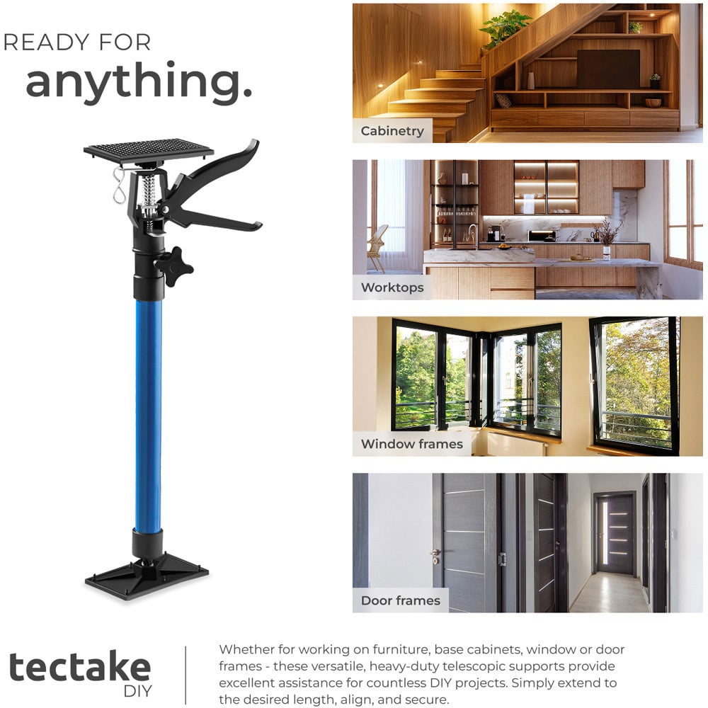 tectake Blue Height Adjustable Stepless Door Frame Struts Set 4 Pack Image 5