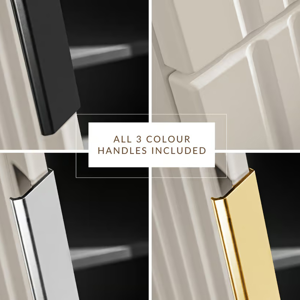 Impact Furniture Adel 4 Drawer Beige Fluted Wall Hung Double Vanity Unit with Basins 1200mm Image 5