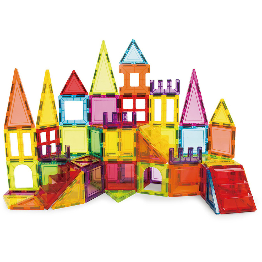 66 Piece Magnetic Tiles - Multicolour Image 1