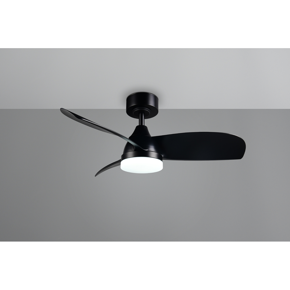 TRIO Helsinki Matt Black Ceiling Fan with Integrated LED Light Image 4