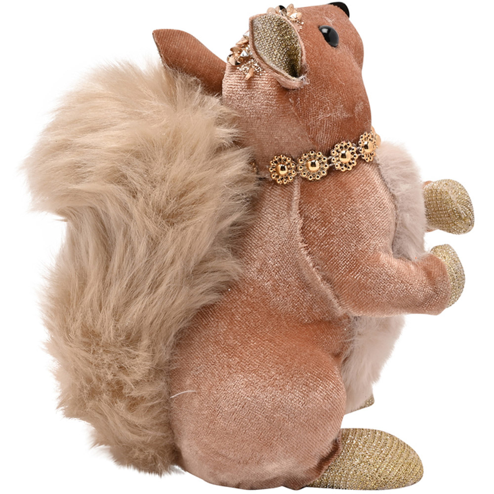 The Seasonal Gift Co Taupe and Gold Squirrel Christmas Decoration 15cm Image 3