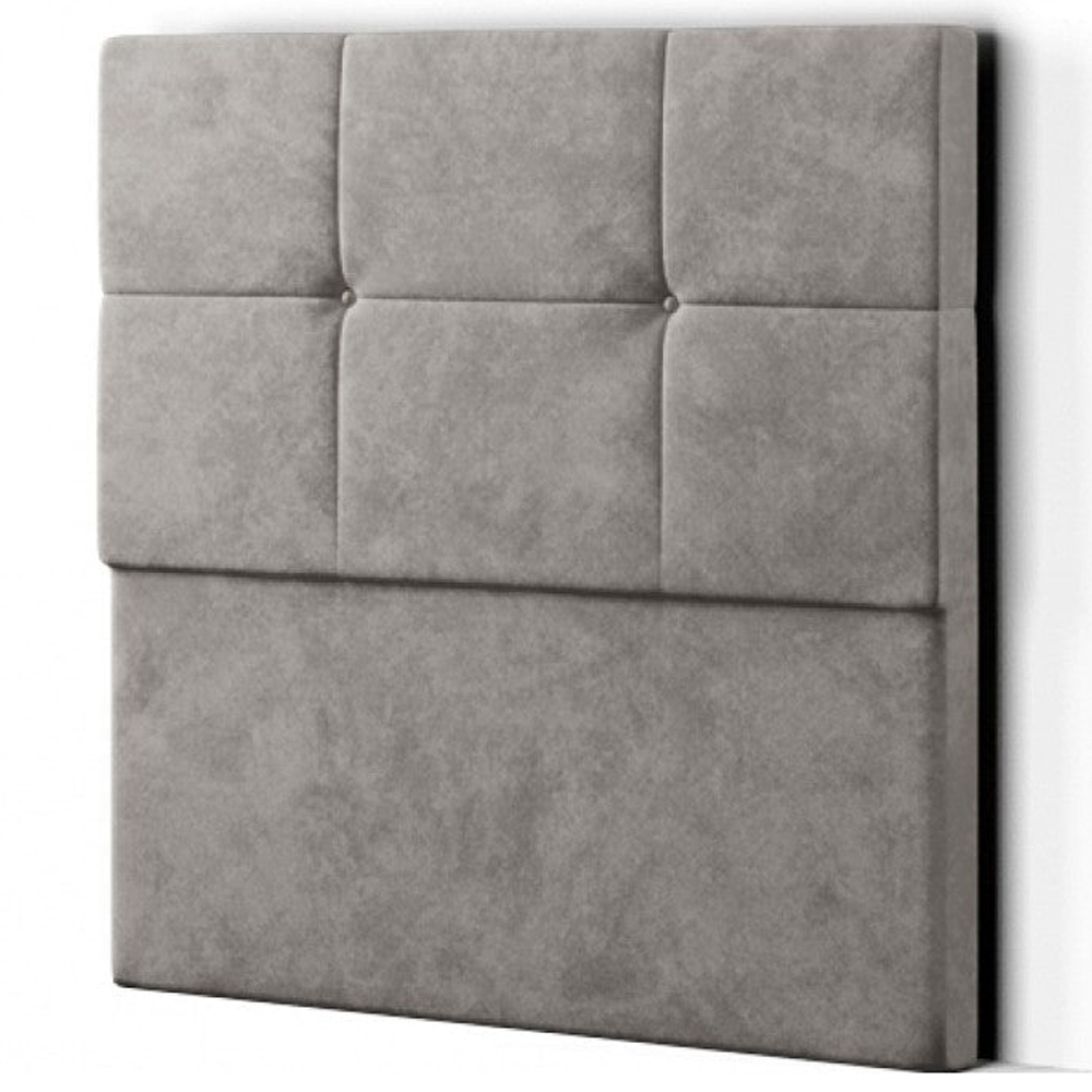 Eleganza Jacob Double Silver Plush Floor Standing Headboard Image 2