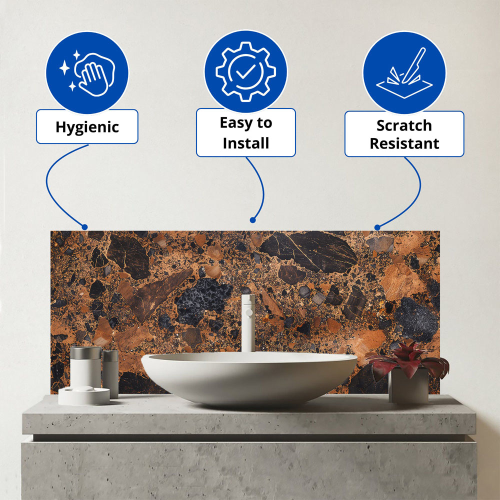 Warren Reed Designer Coopers Quartz Effect Bathroom Splashback 25 x 60cm Image 3