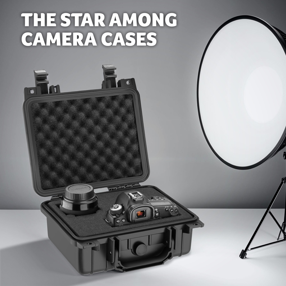 Tectake Small Black Hard Shell Waterproof Camera Case Image 8