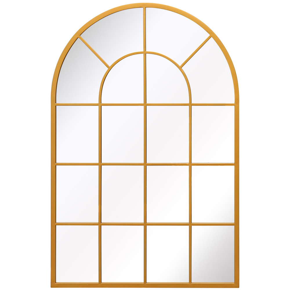 The Arcus Gold Window Metal Leaner Wall Mirror 120 x 80cm Image 1
