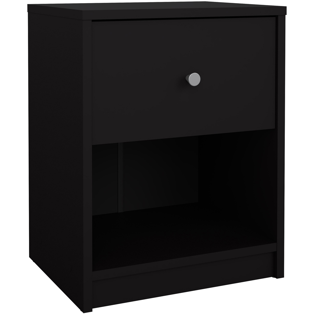 Furniture To Go May Single Drawer Single Shelf Black Bedside Table Image 2