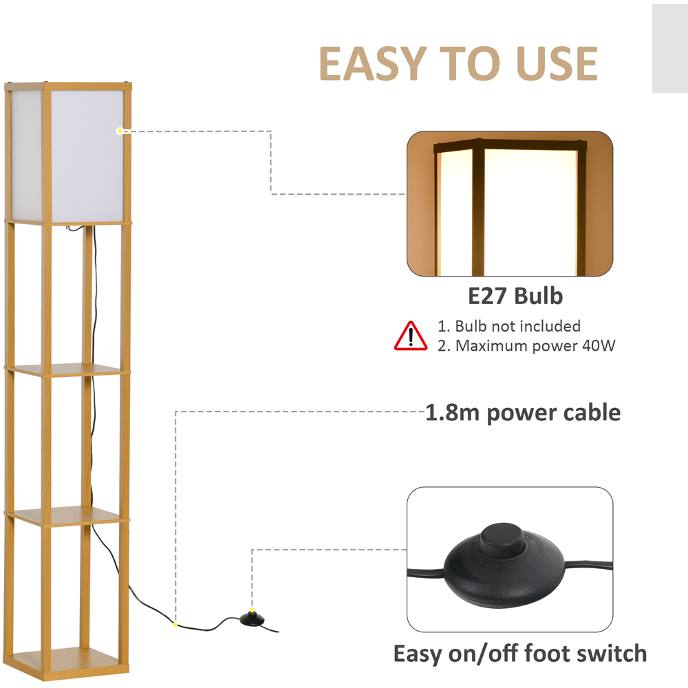 Portland 3 Shelf Natural Floor Lamp Image 5