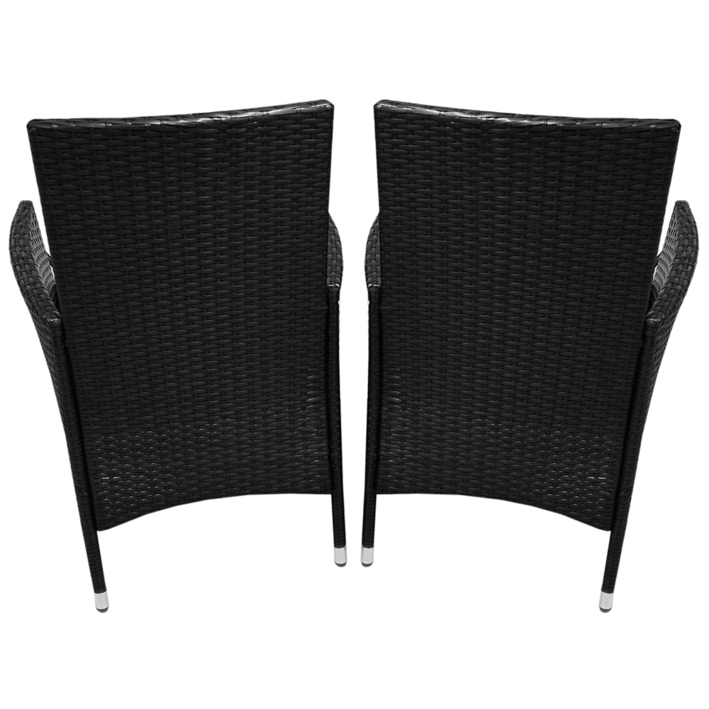 Monster Shop Jardi Rattan Effect 2 Seater Bistro Set Black Image 4