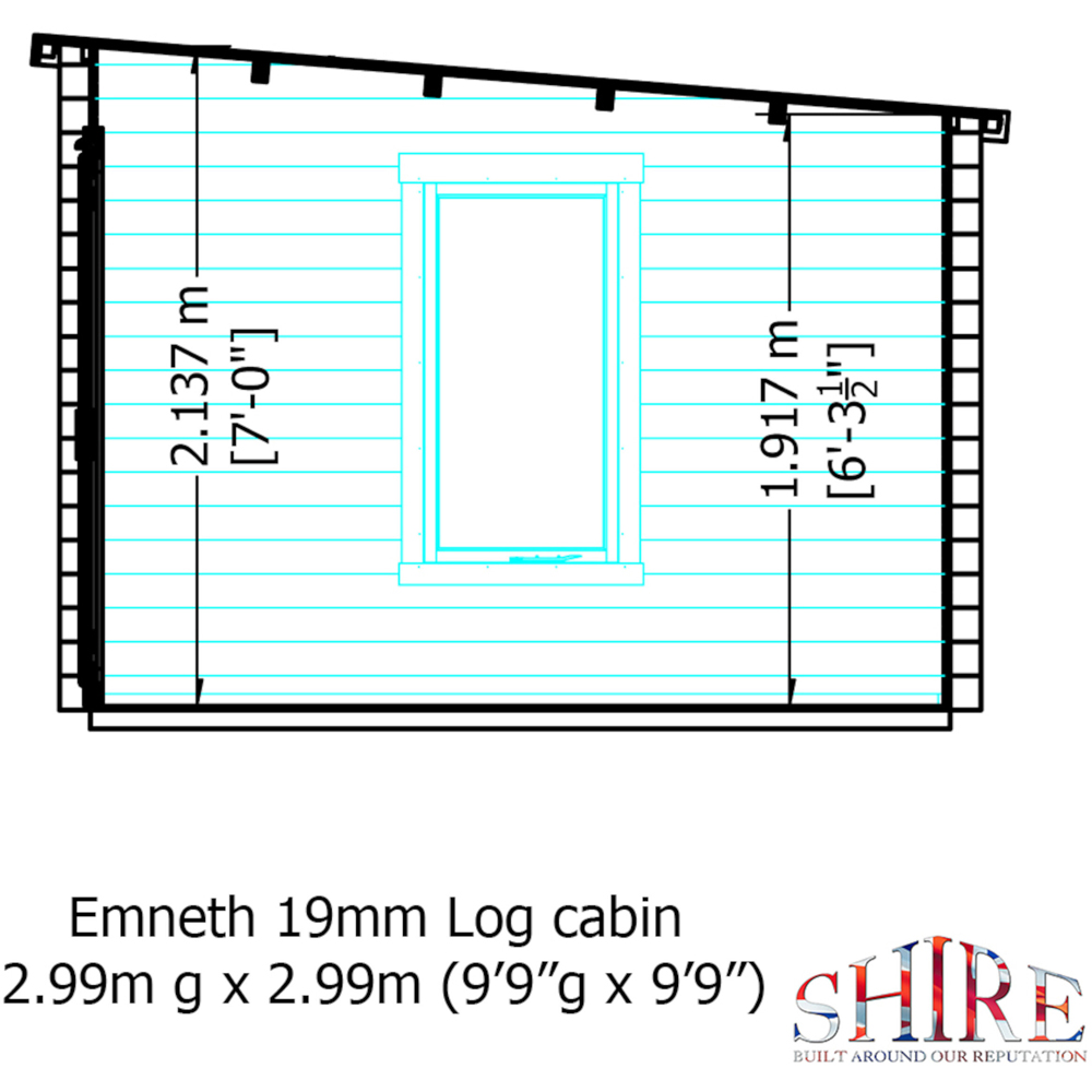 Shire Emneth 10 x 10ft Double Door Pressure Treated Log Cabin Image 8