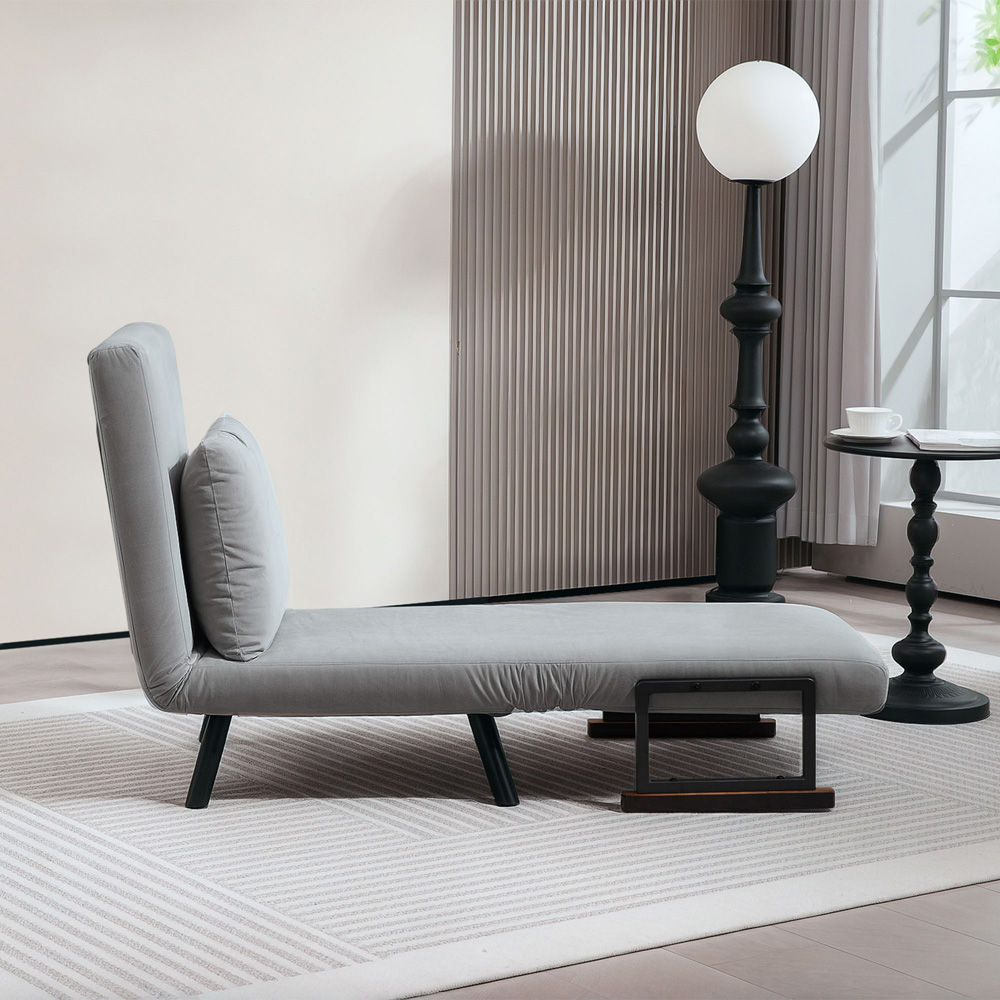 HOMCOM Click Clack Light Grey Single Bed Chair Image 4