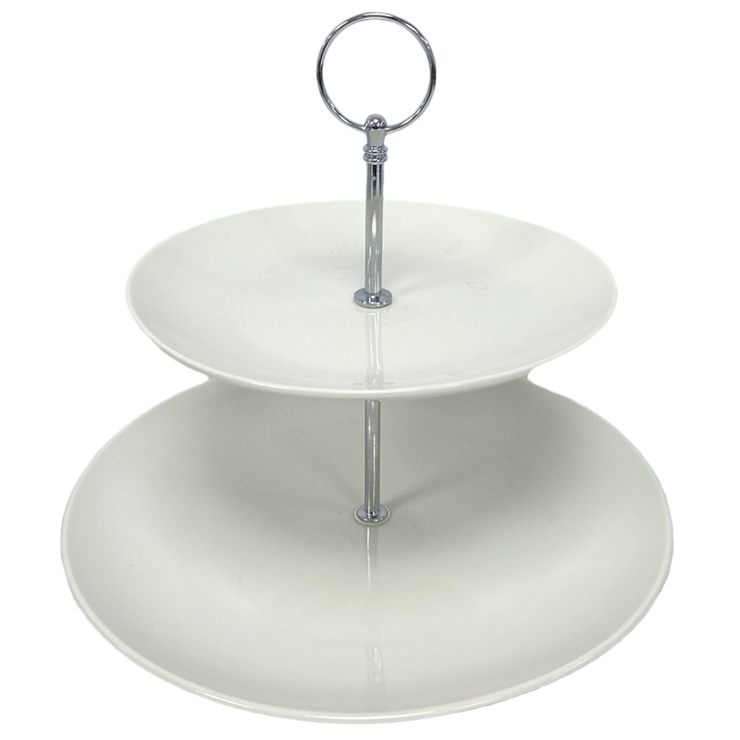 Regency 2 Tier White Porcelain Cake Stand Image