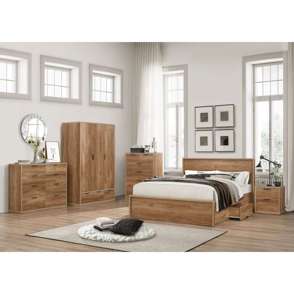 Stockwell 2 Drawer Brown Bedside Table Image 7