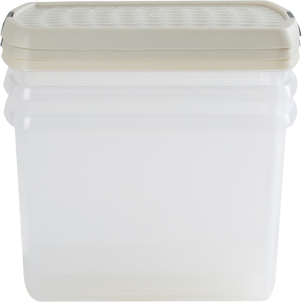 Wham Clip 21L Clear Stone and Slate Grey Rectangular Storage Box with Lid 3 Pack Image 5