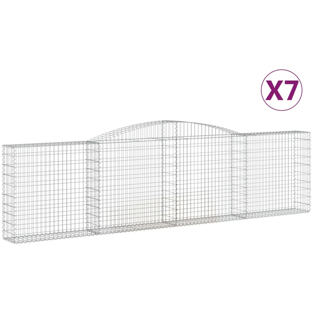 vidaXL Silver Galvanised Iron Gabion Basket 400 x 30 x 100/120cm 7 Pack Image 4
