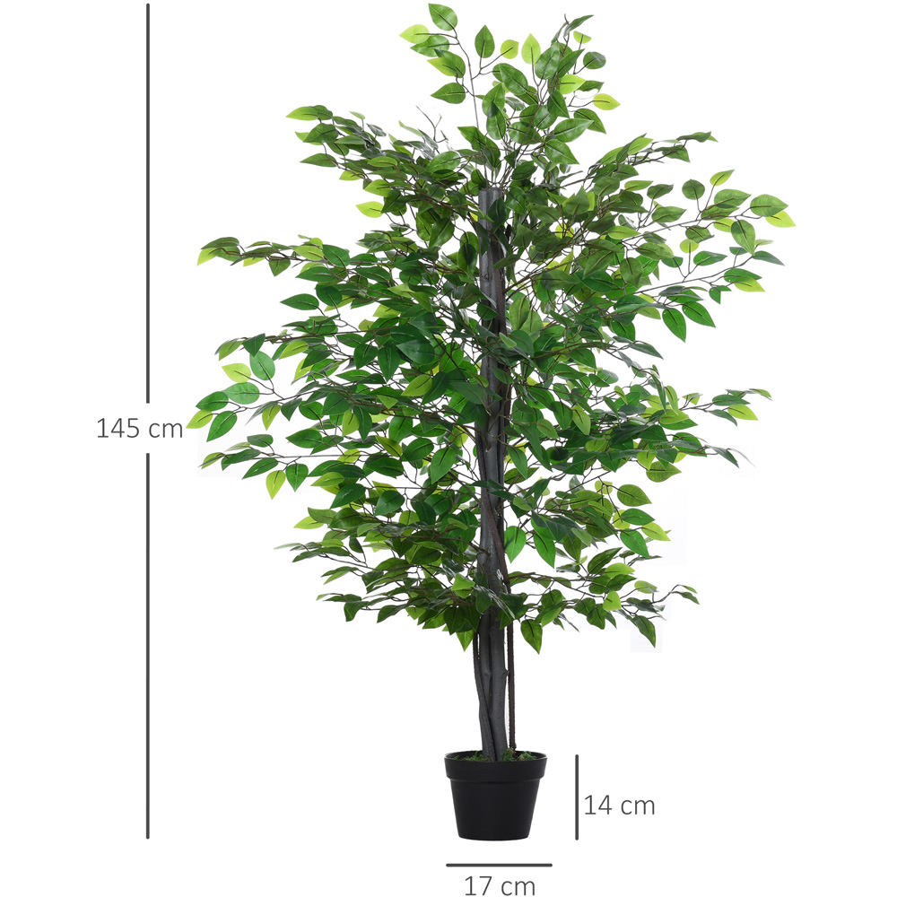 Outsunny Banyan Tree Artificial Plant In Pot 4.7ft Image 3
