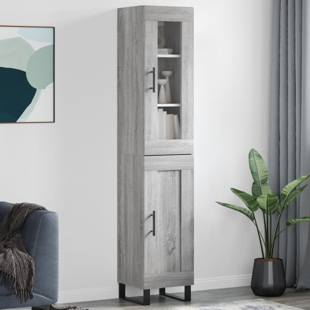 vidaXL 2 Door Grey Sonoma Highboard Image 1