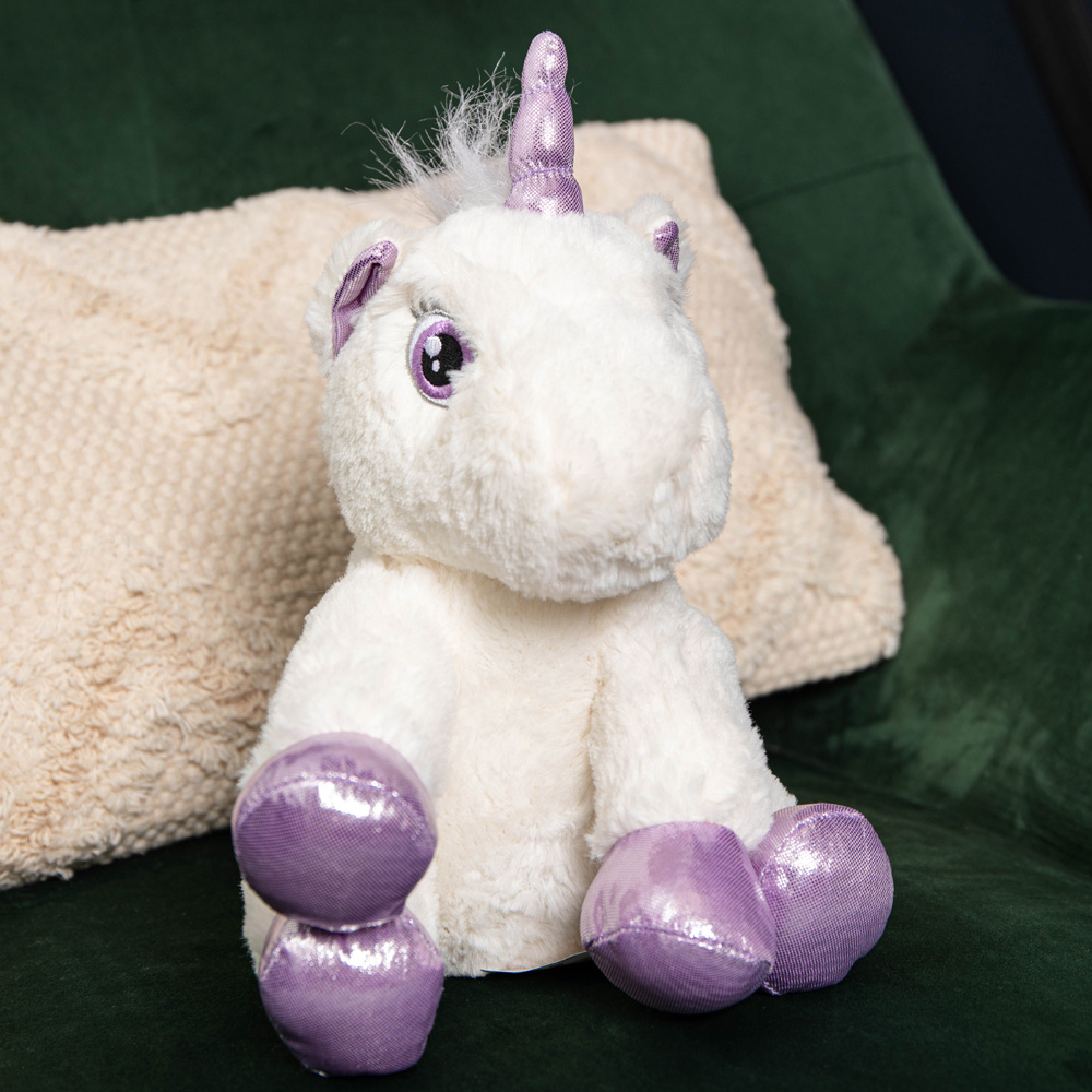 Samuel Alexander Plush White Unicorn with Sparkly Purple Horn and Hooves Image 5