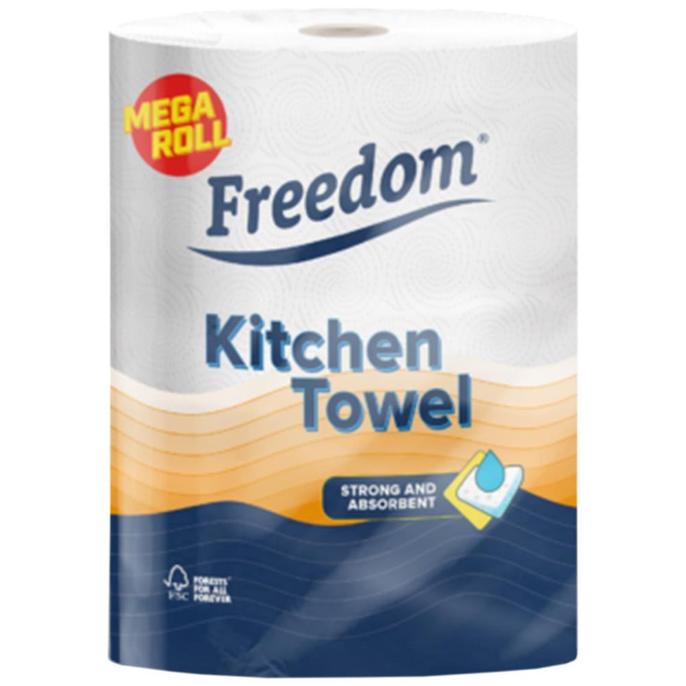 Freedom White Toilet Paper 90 Rolls 3 Ply with 24 Rhino Jumbo Kitchen Towel Rolls Image 6