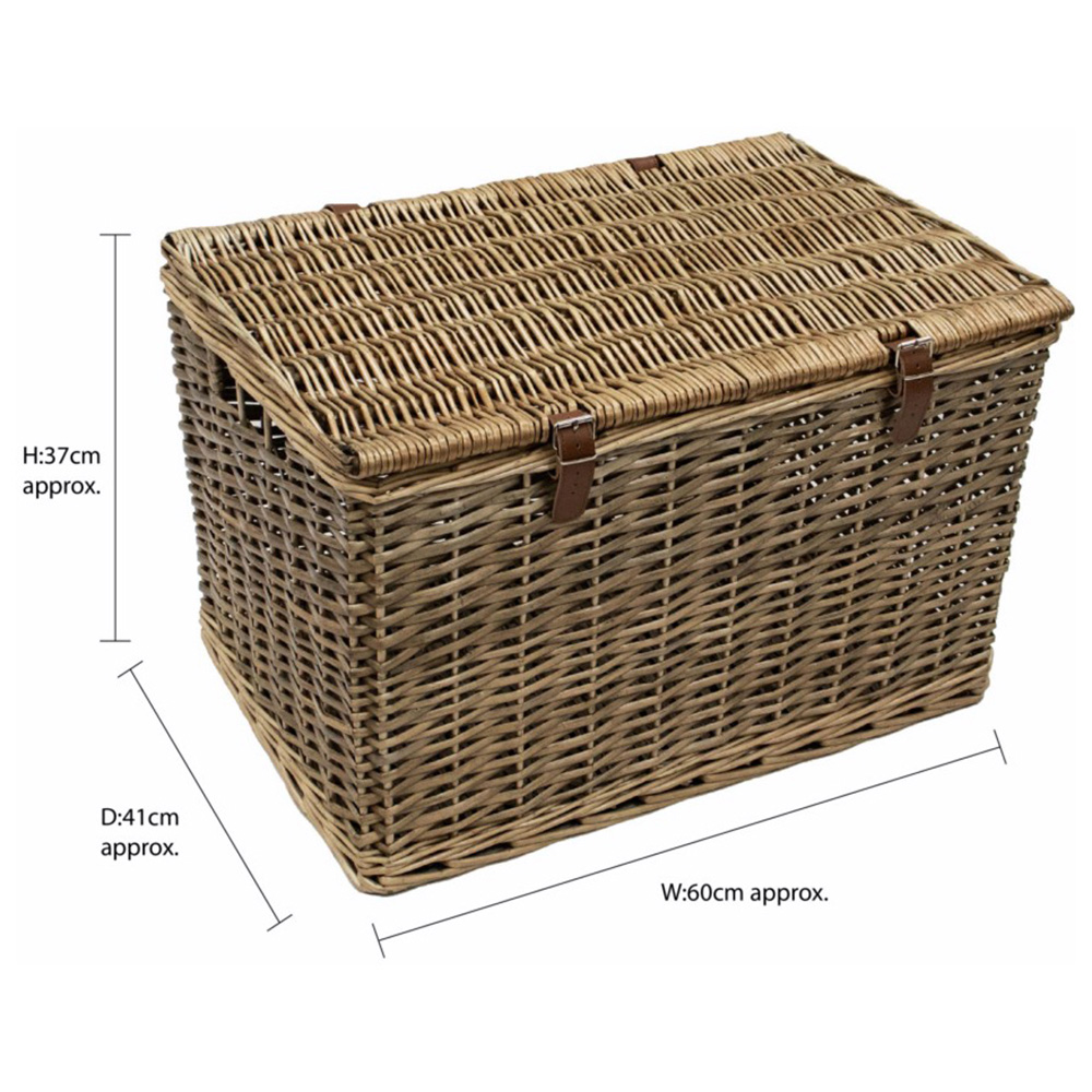 JVL XL Natural Willow Wicker Storage Hamper Basket Image 7