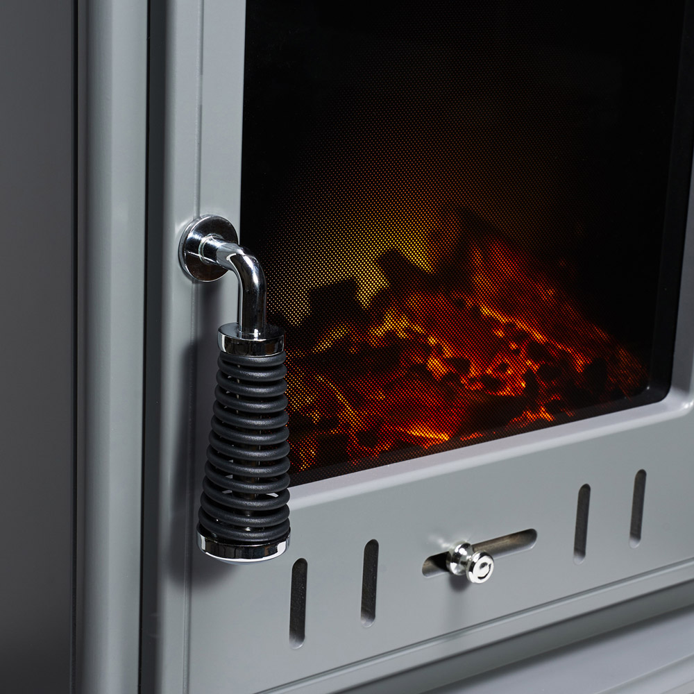 Adam Huxley in Pure White and Grey Aviemore Electric Stove 39 Inch Image 4