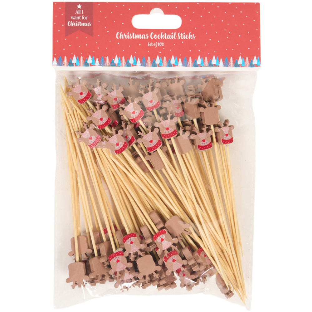 Pack 100 Christmas Cocktail Sticks Image 4