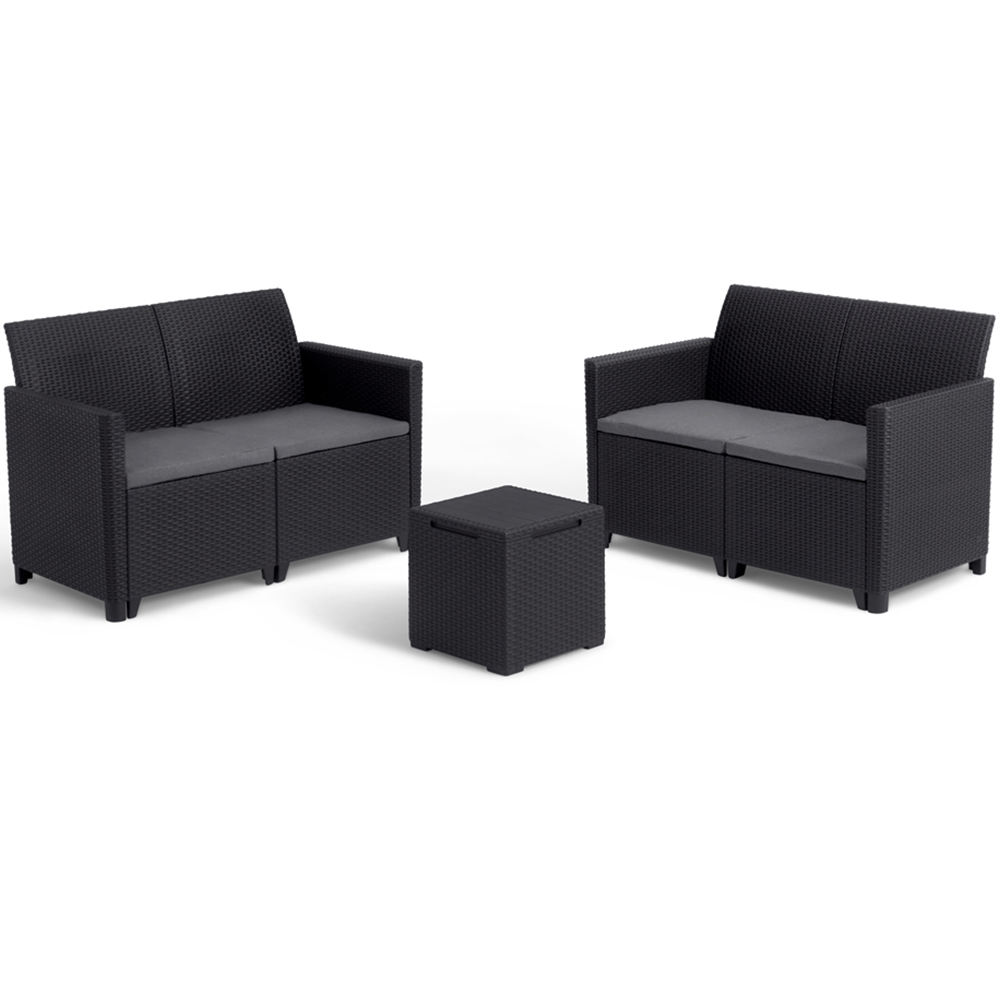 Keter Marie Vigo 4 seater Black Longue Set Image 2