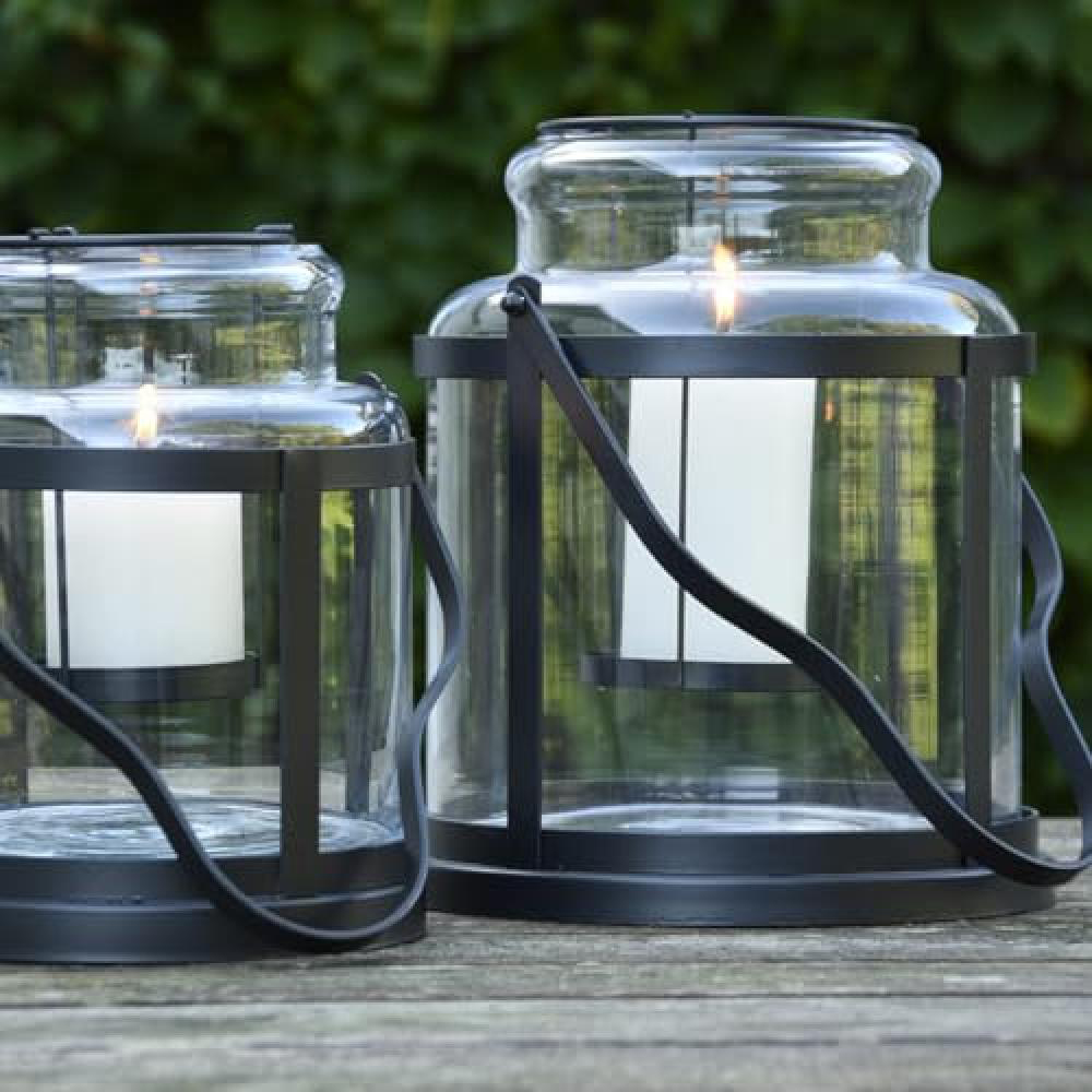 Fallen Fruits Black Metal and Glass Wind Light Lantern Image 3