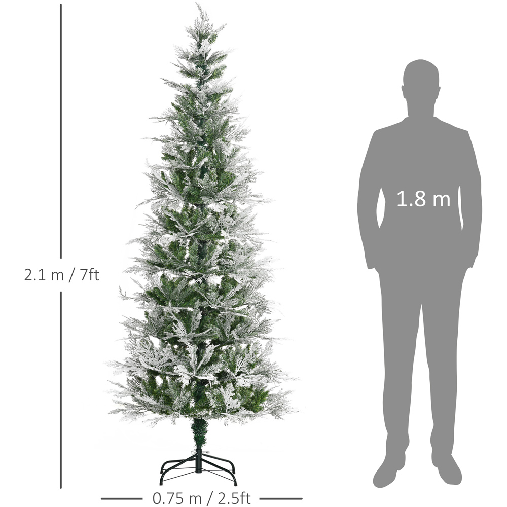 Everglow Pencil Snow Flocked Artificial Christmas Tree 7ft Image 8