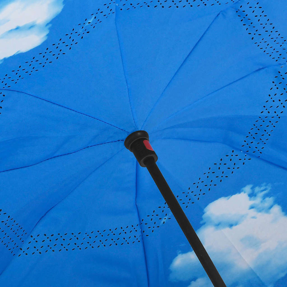 Walplus Black Inverted Foldable Umbrella with C Handle 108cm Image 5