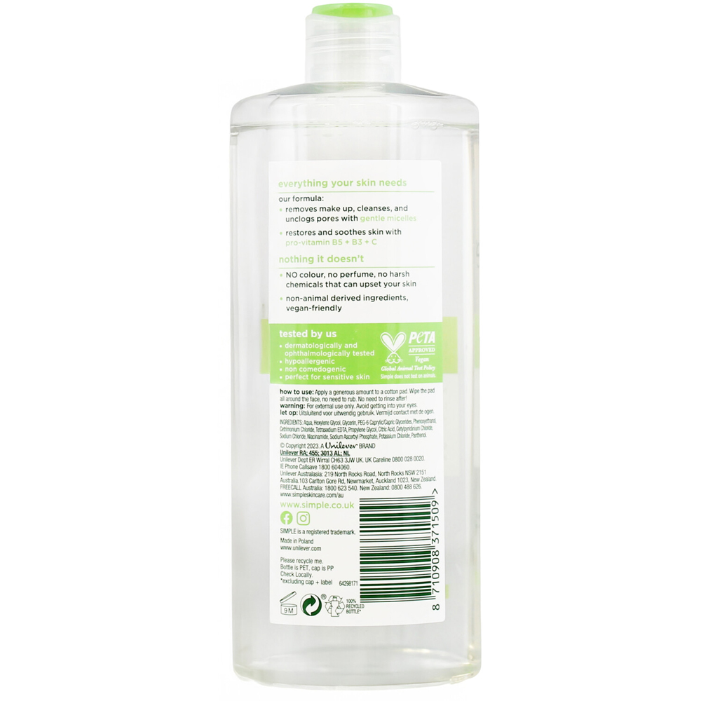 Simple Micellar Cleansing Water Image 2