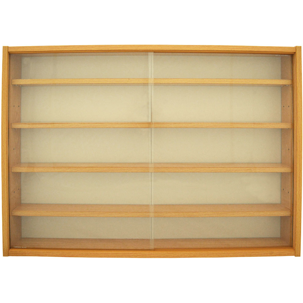 Watsons Reveal 4 Shelf Oak Glass Display Wall Cabinet Image 3