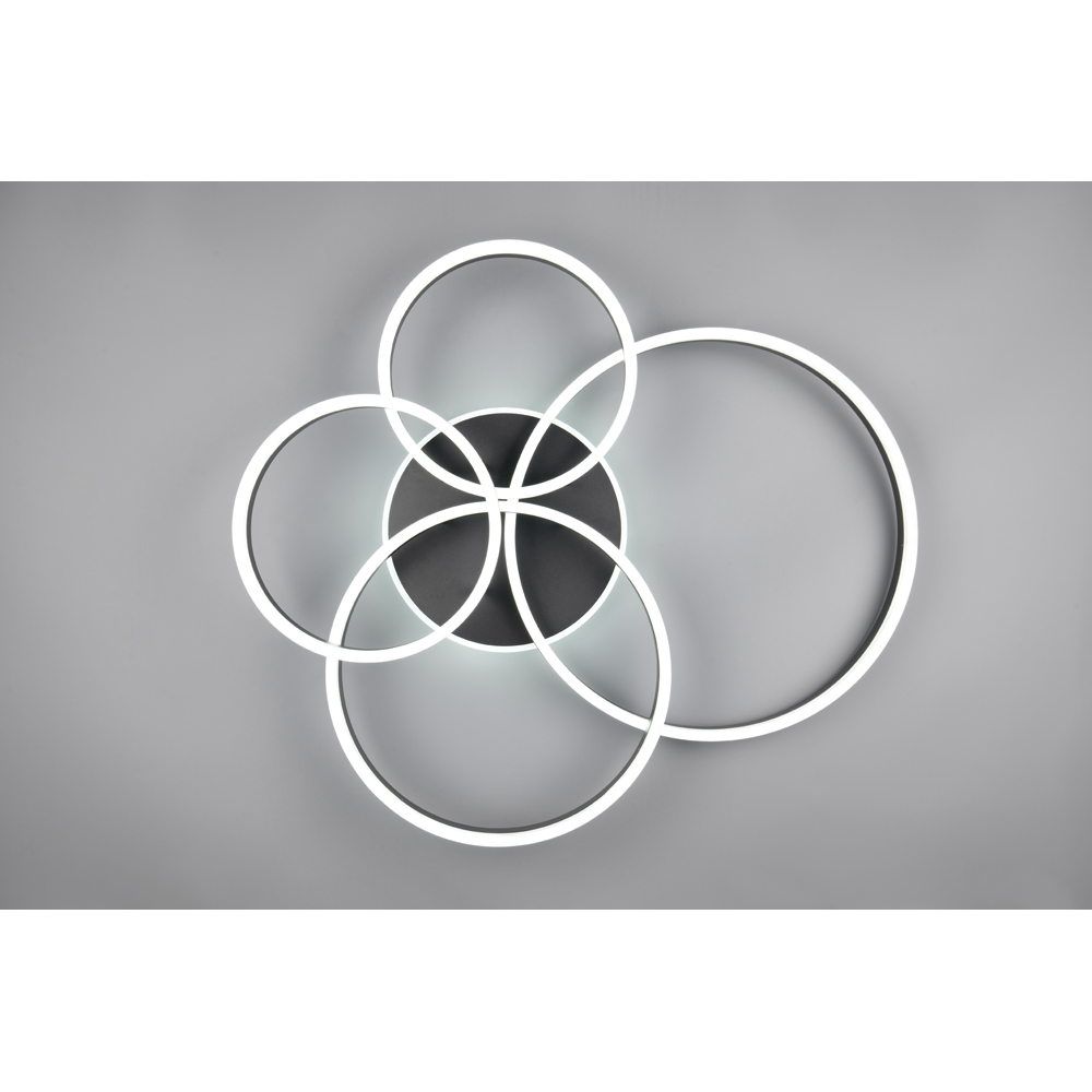 TRIO Drake Black Matt Integrated LED Ceiling Light Image 5