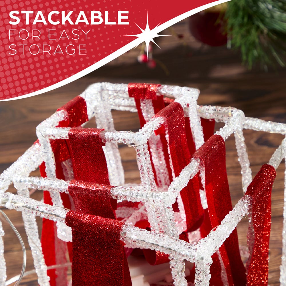 The Christmas Workshop 90 Warm White LED Acrylic Red Gift Box Decoration Set of 3 Image 6