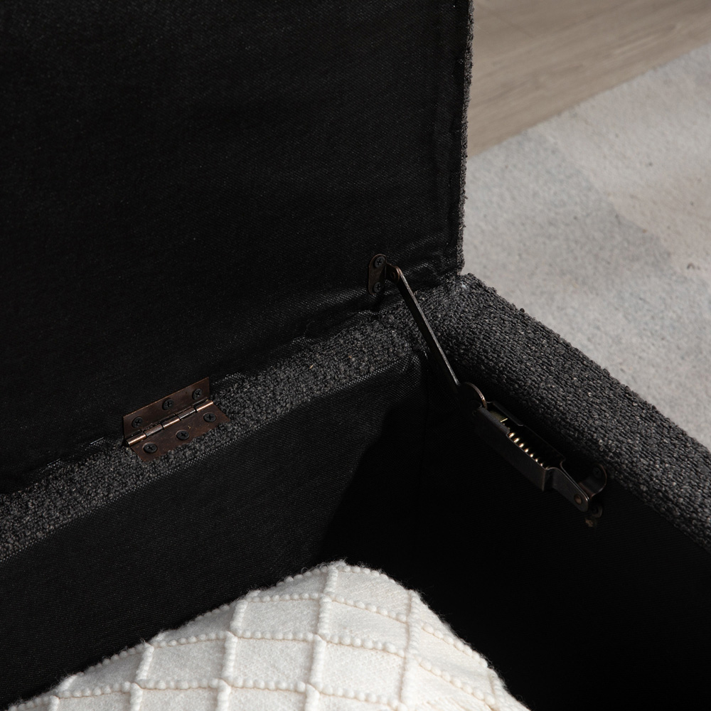 Artemis Home Sherman Dark Grey Boucle Storage Ottoman Image 4