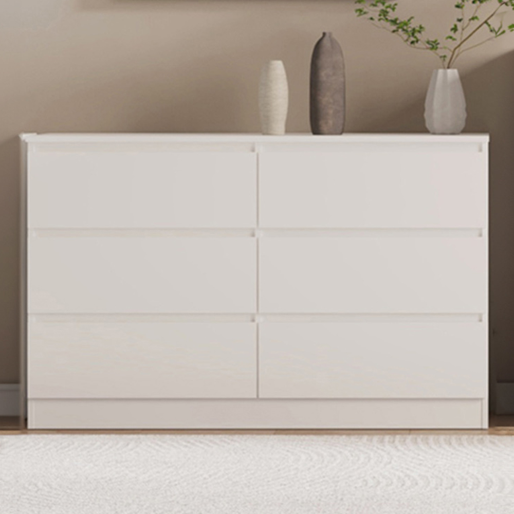 Seconique Malvern 6 Drawer White Chest of Drawers Image 1