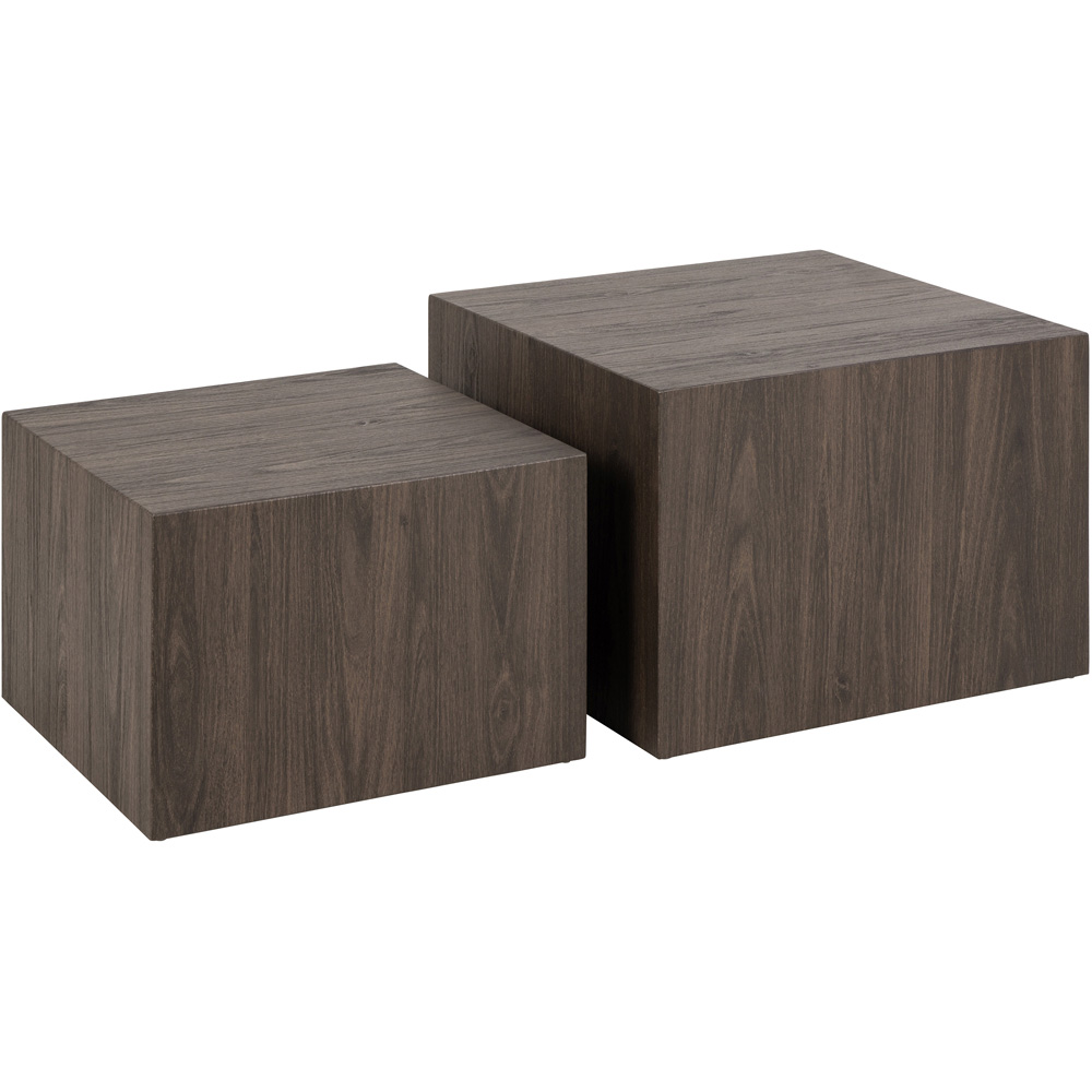 Florence Dice Smoked Ash Square Coffee Table Set of 2 Image 2