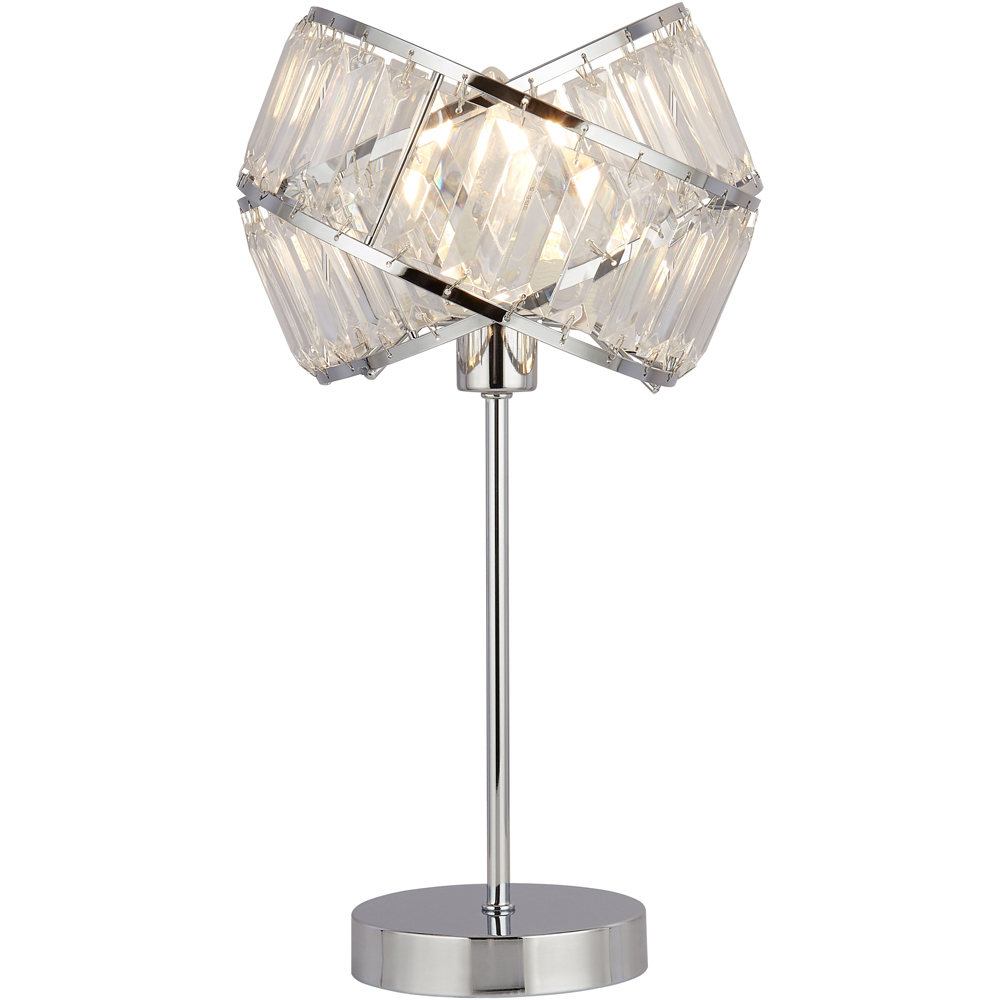 Lighting Collection Jarell Chrome and Clear Acrylic Table Lamp Image 3