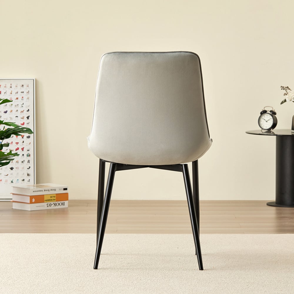Indoor Living Amelia Set of 2 Grey Velvet Dining Chair Image 5