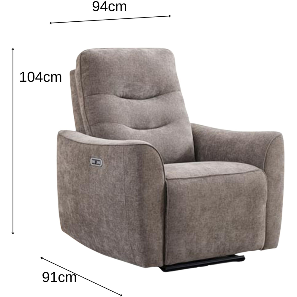 Midtown Stone Fabric Recliner Chair Image 9