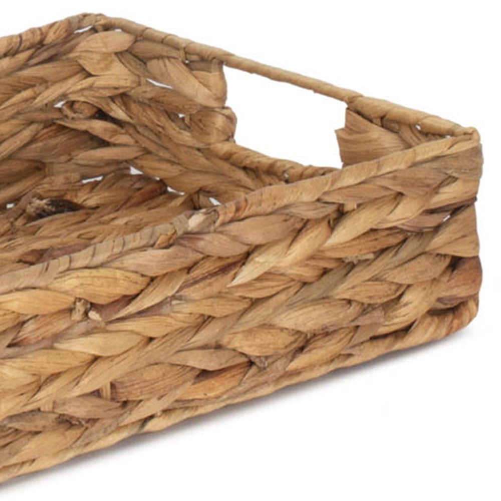 Red Hamper Small Water Hyacinth Shallow Rectangular Storage Basket Image 3