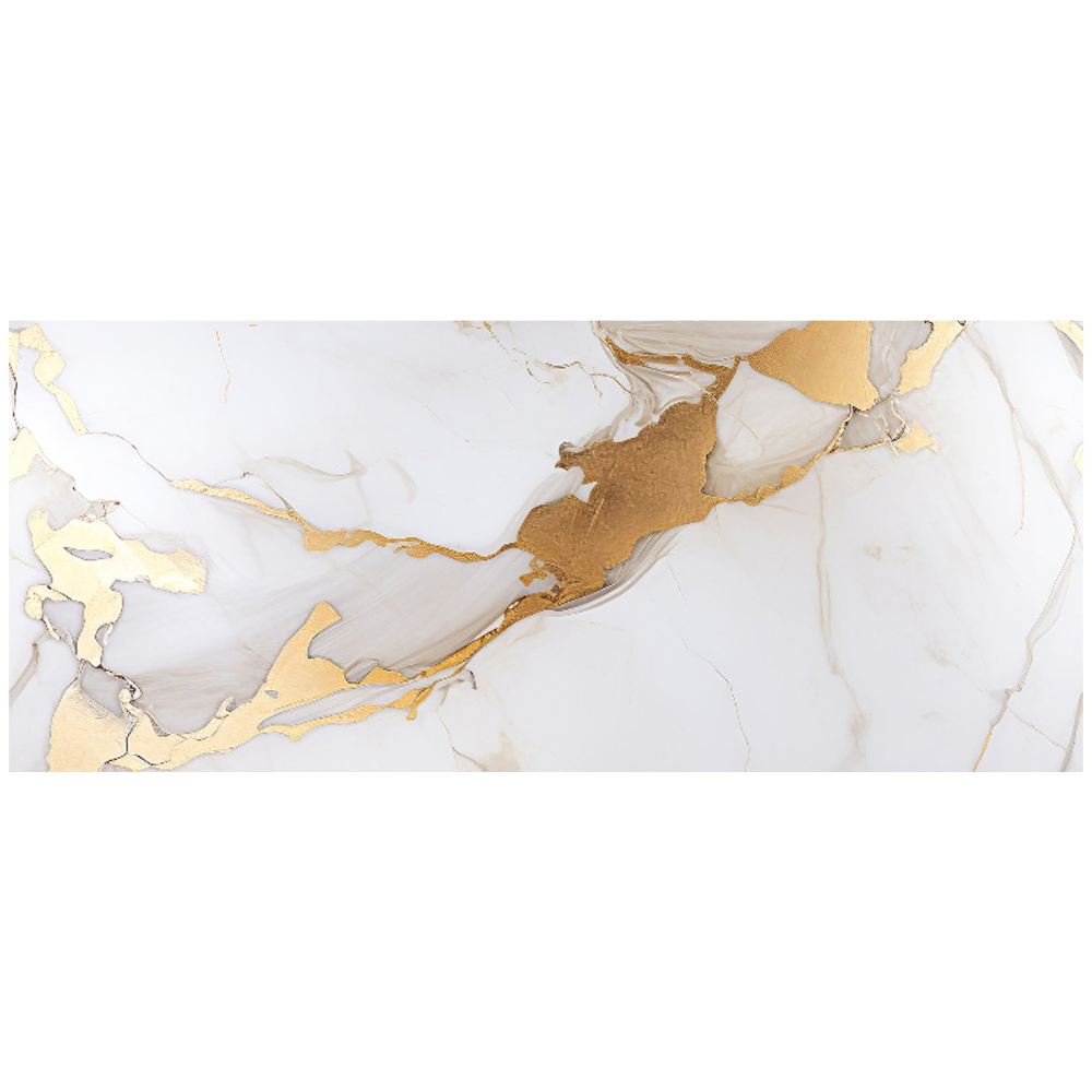 Warren Reed Designer White Marble With Gold Glass Bathroom Splashback 25 x 60cm Image 2