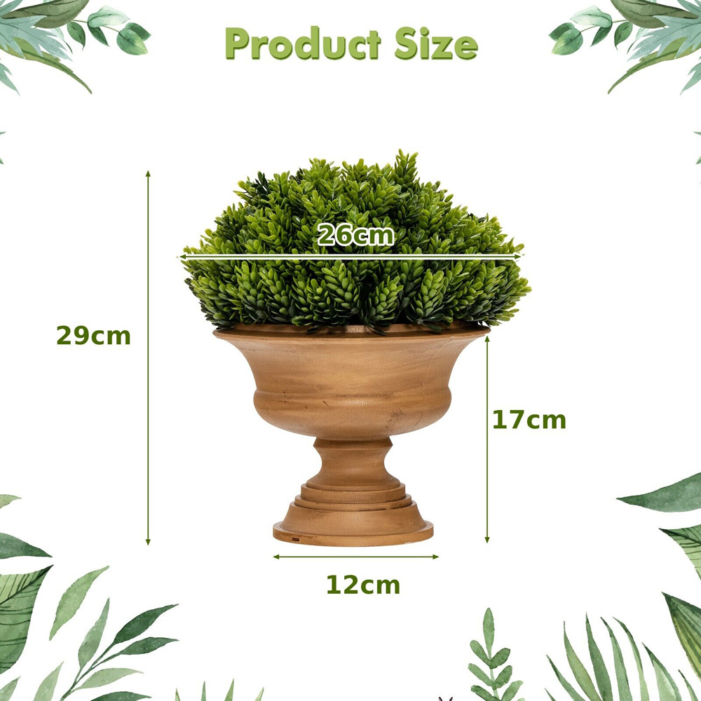 Costway Green Mini Faux Pine Cone Tree In Pot 4 Pack Image 5
