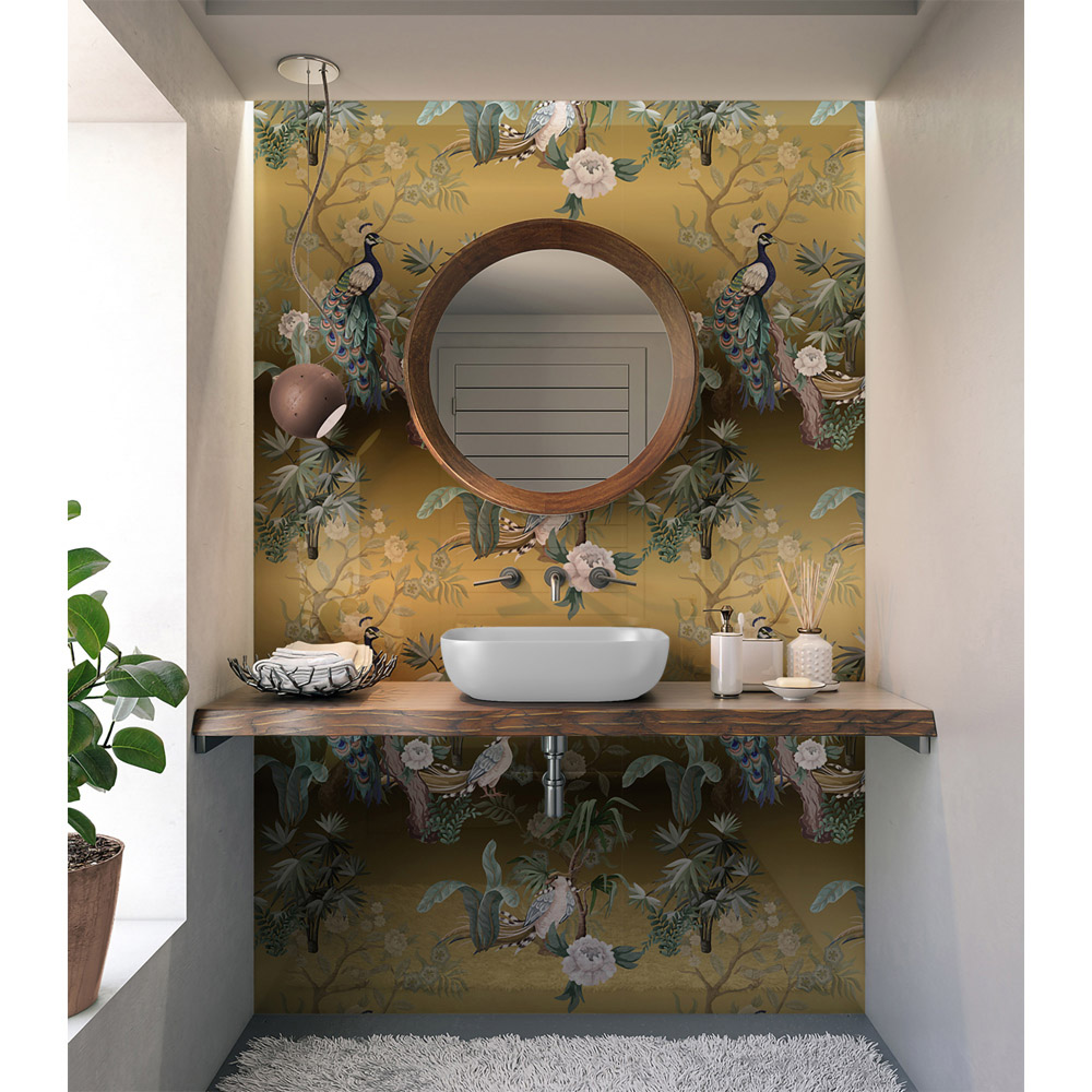 Splashbax Premium Artisan Golden Birds Di Bond Shower Panel 2400 x 1220mm Image 8