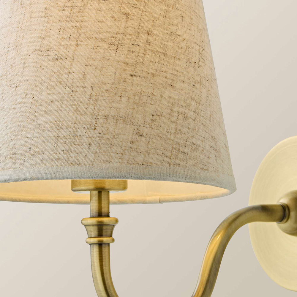 ValueLights Lowe Linen Taper Shade Portable Gold Rechargeable Wall Light with Bulb Image 4