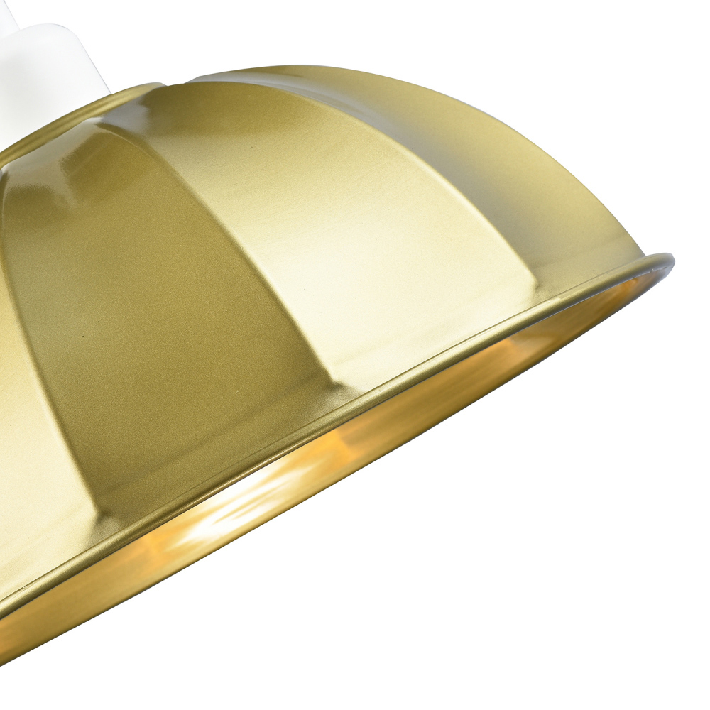Happy Homewares Satin Gold Domed Shape and Outer Trim Lip Pendant Shade Image 3
