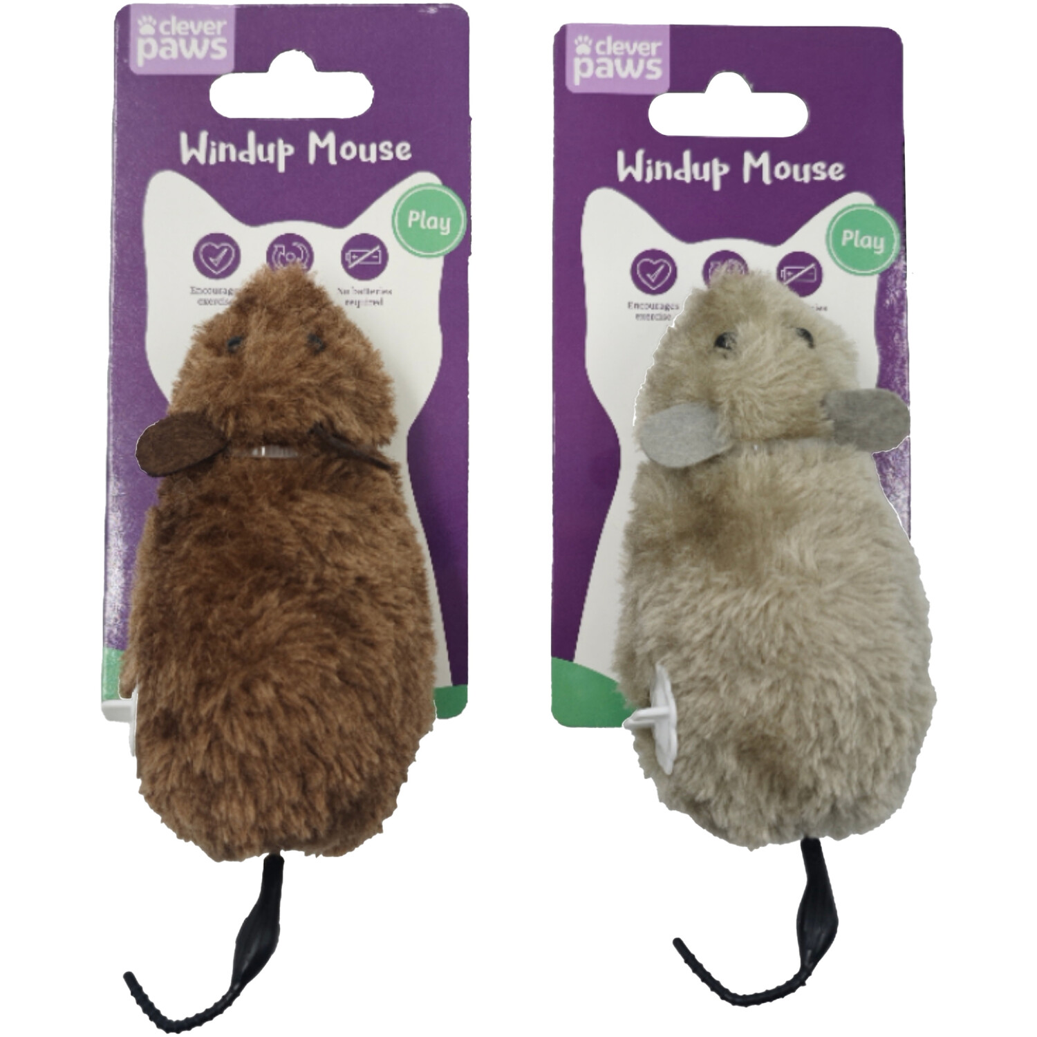 Clever Paws Windup Mouse Cat ToyMulticolour Image 5